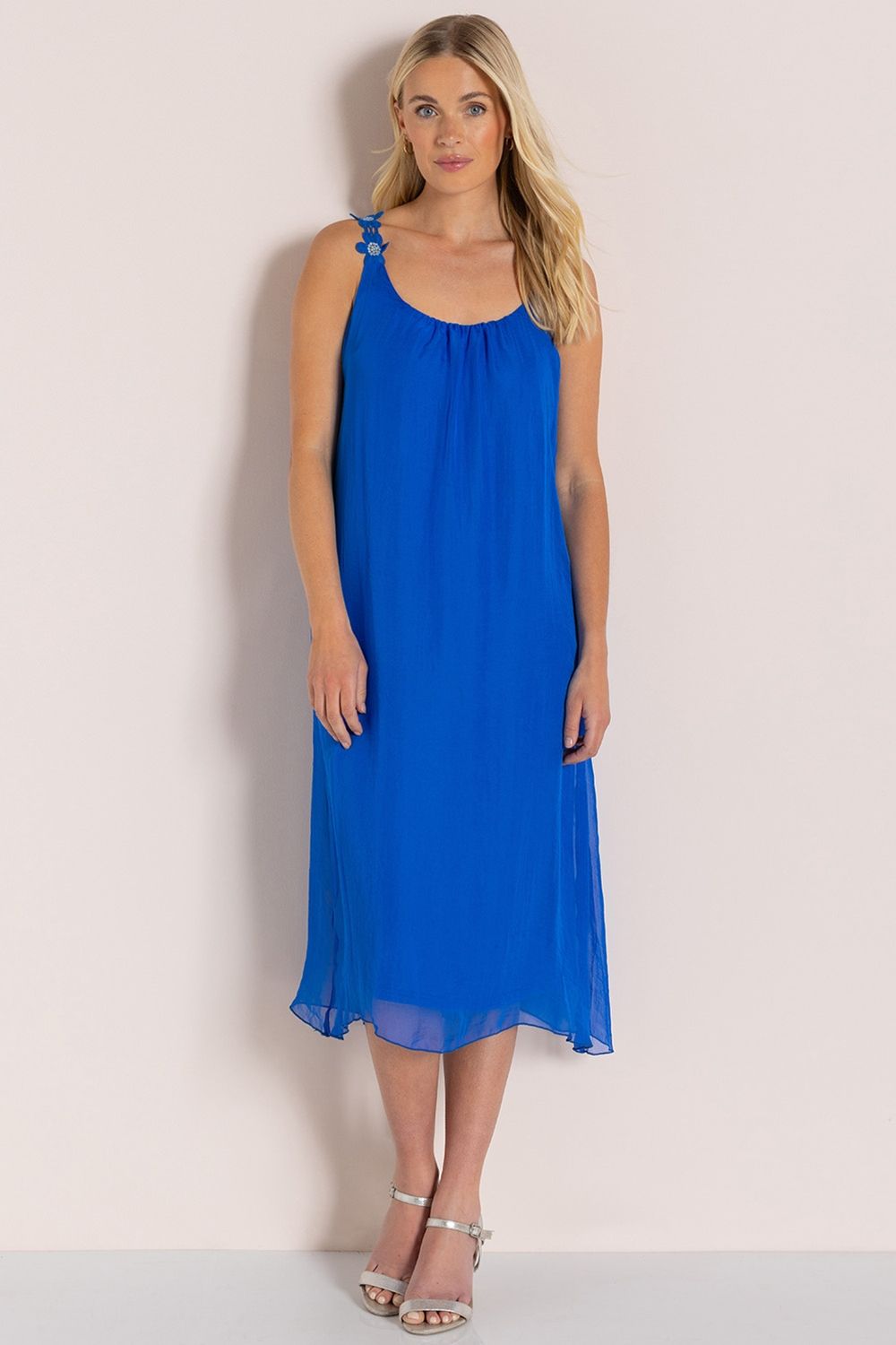 Klass. Floral Crochet Strap Dress