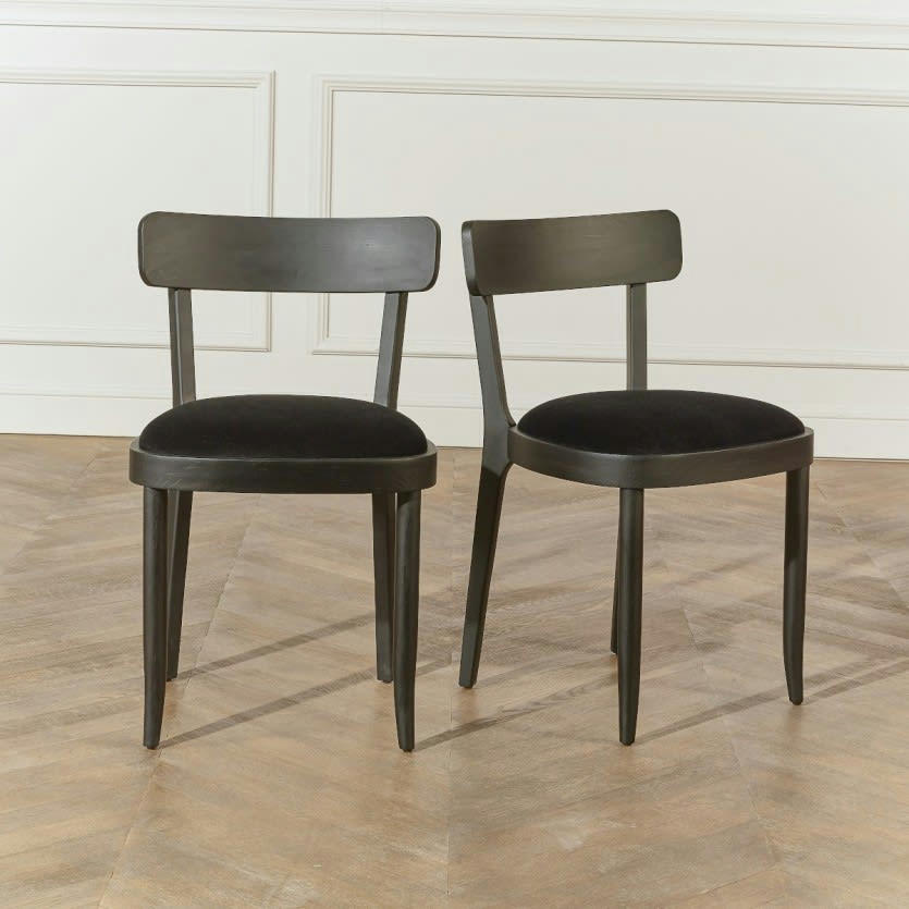 BELMONT - Lot de 2 chaises en chêne noires