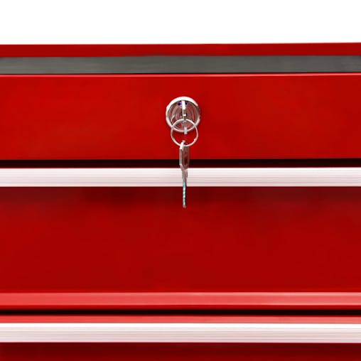 NNEVL Tool Trolley with 15 Drawers Steel Red