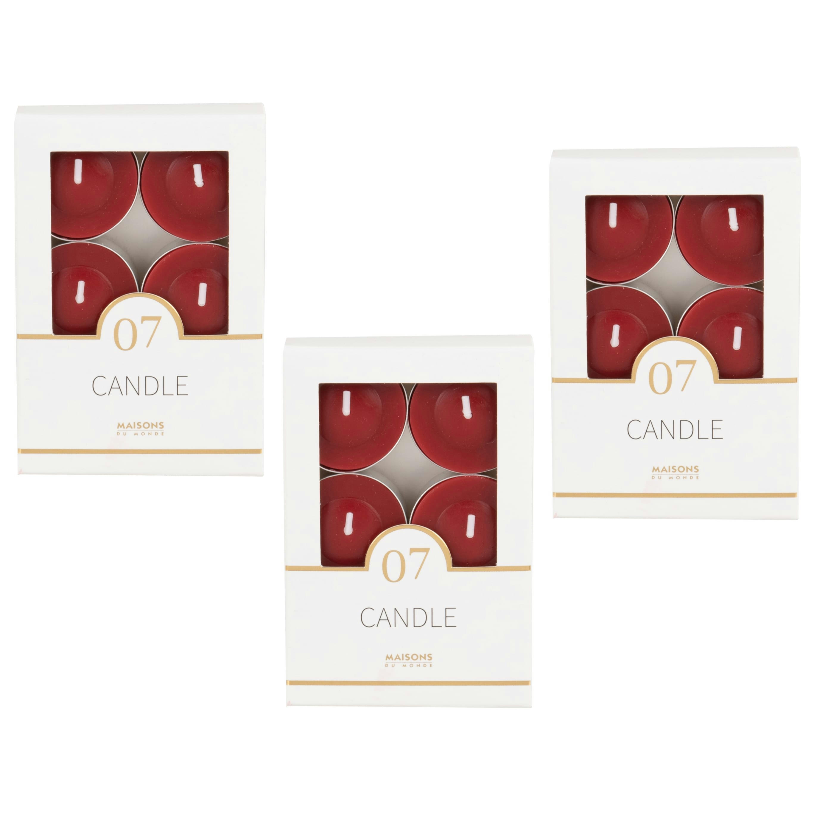 COLORAMA - Bougies chauffe-plat rouges (x6)