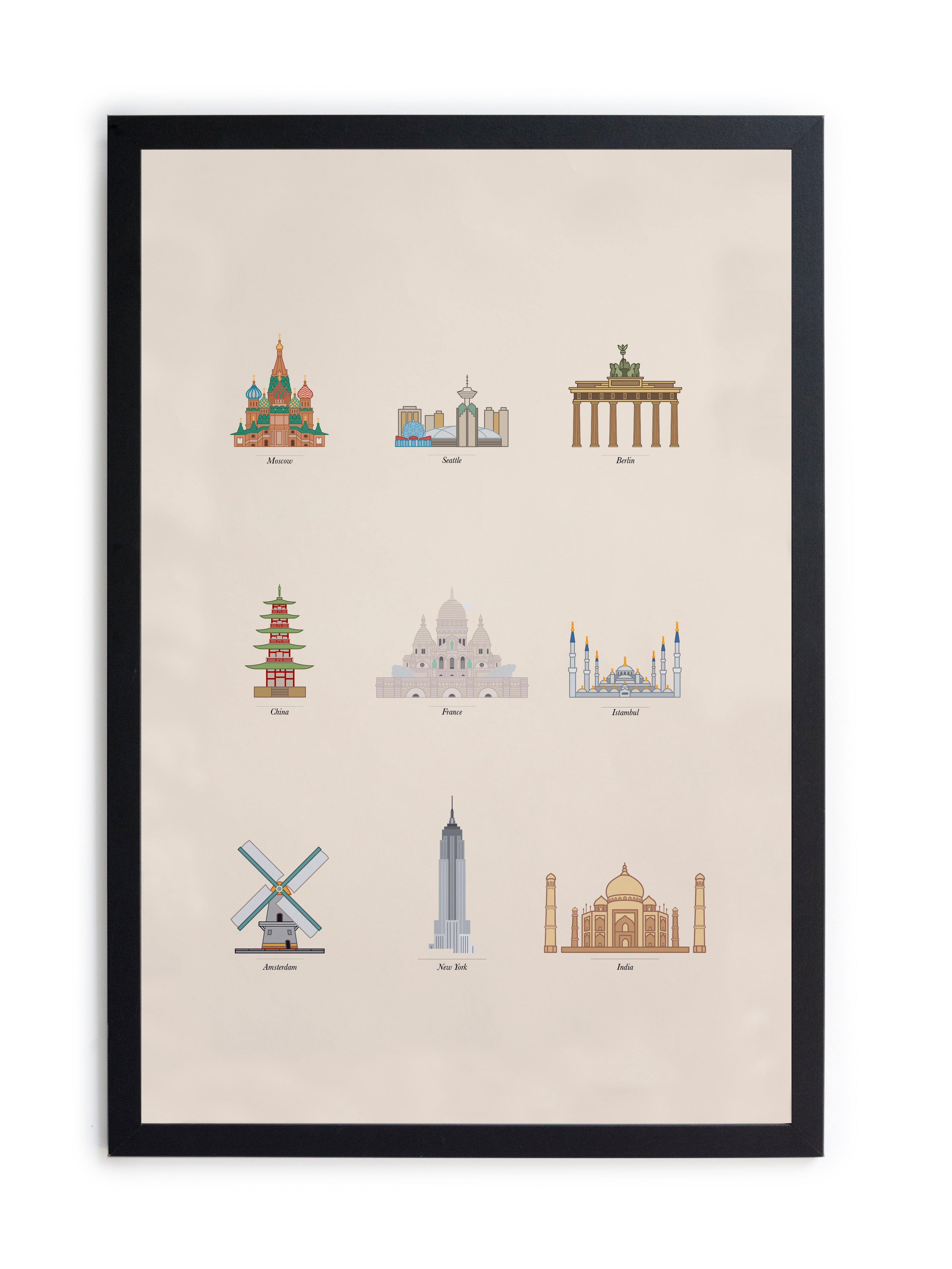 Zwarte lijst met kader 40x30 beroemde iconen