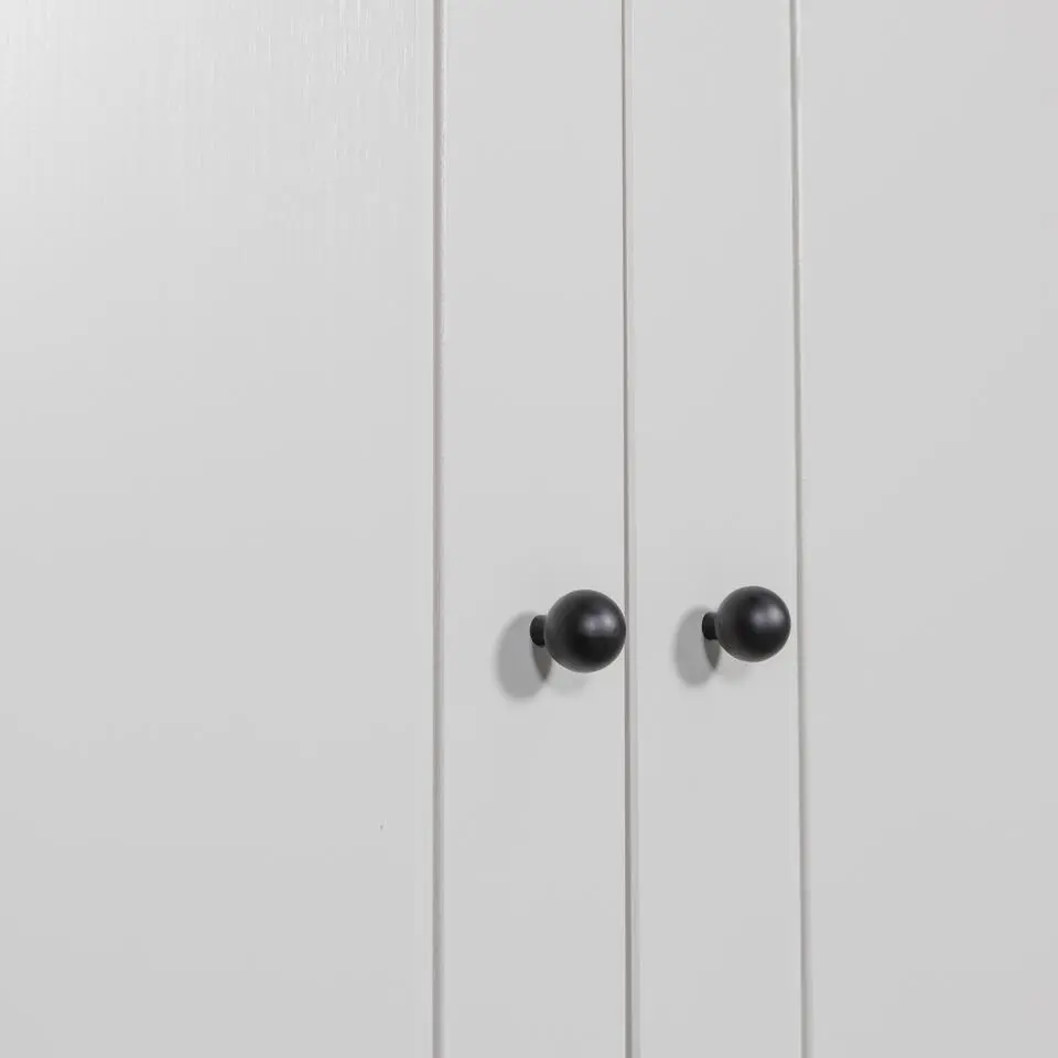 WOOOD Xina Garderobekast - Grenen - Wolkengrijs - 202x110x58