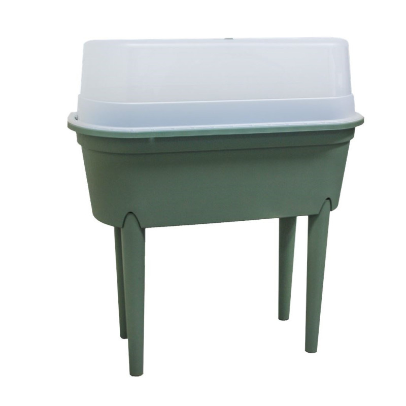 Mini serre sur pieds avec couvercle verte 77 x 40 x 83 cm