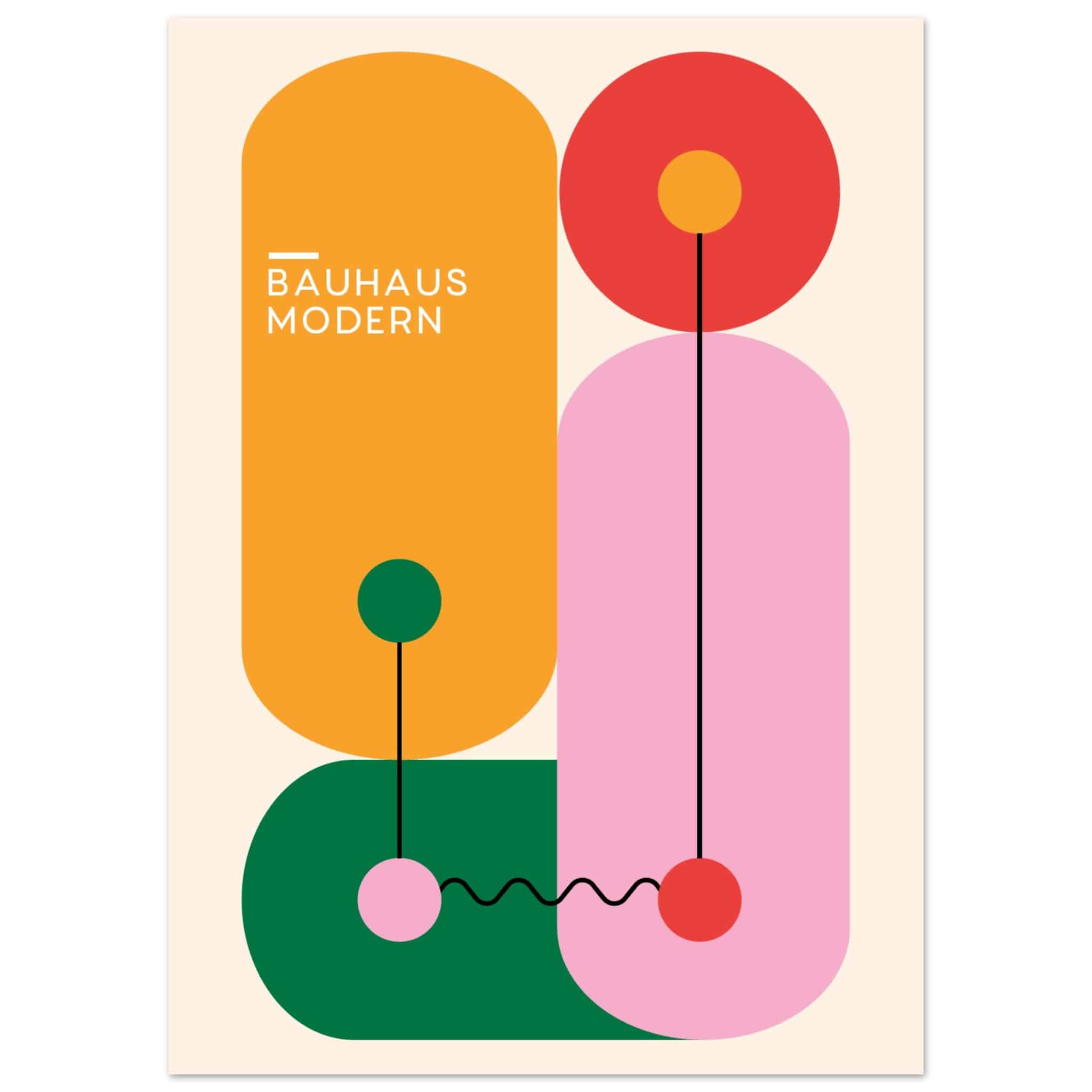Artfulprints Poster Bauhaus - Modern art  - 50x70 cm - Meerkleurig