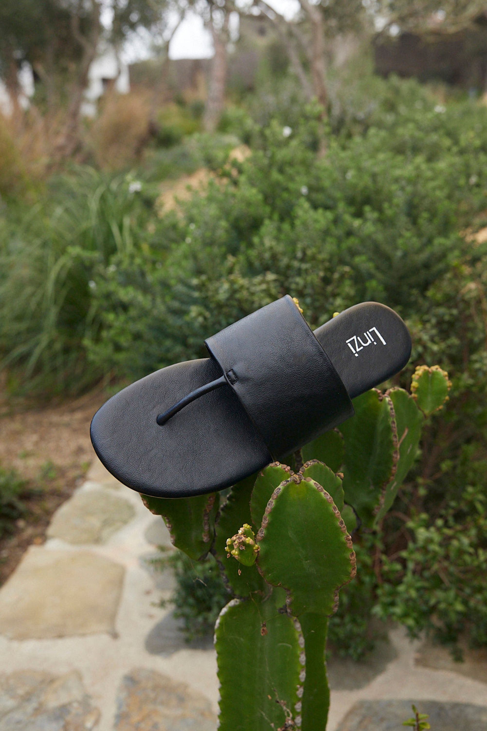 Linzi Amara Black Flat Sandals