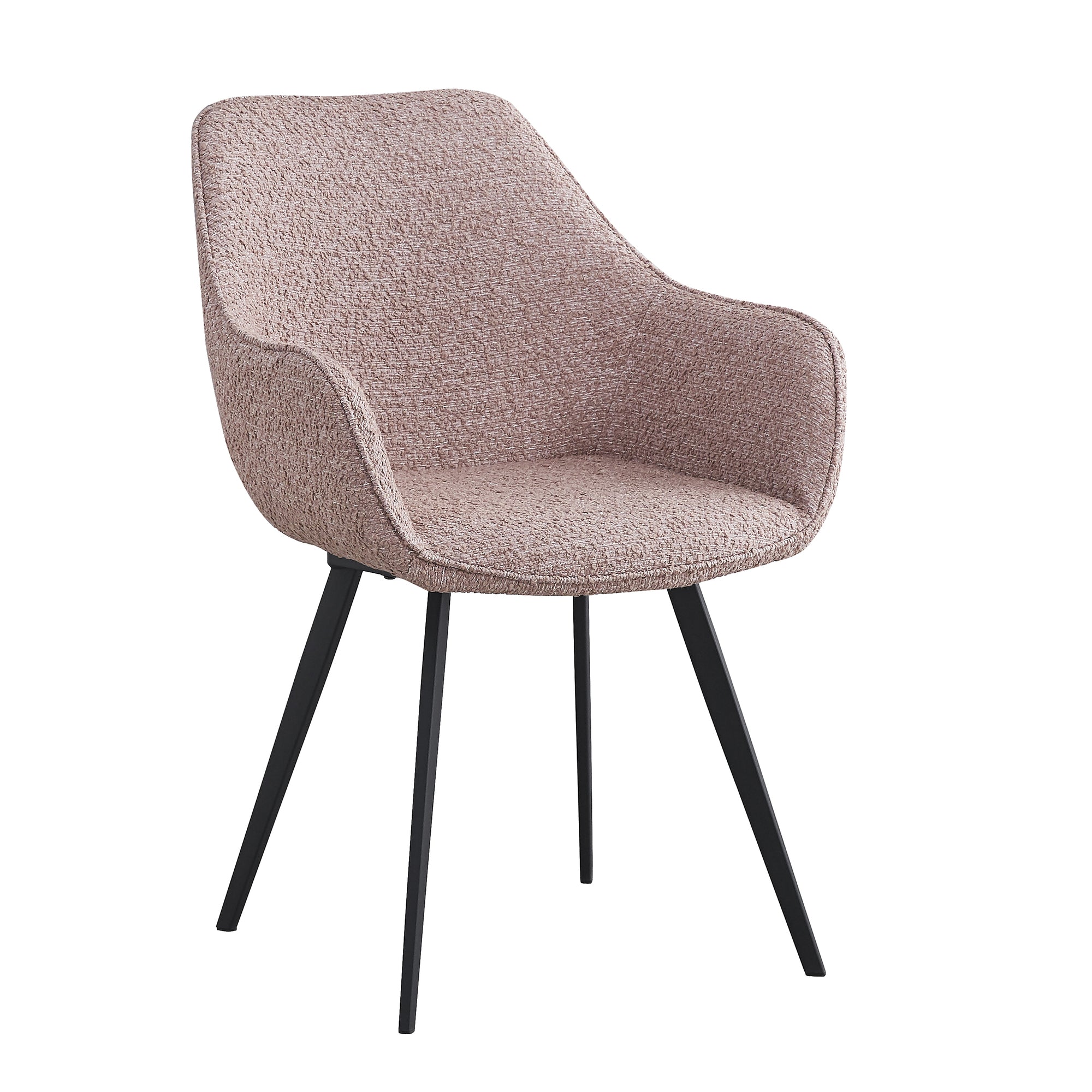 Livingfurn eetkamerstoel Luca boucle Vintage Pink - 2 stuks