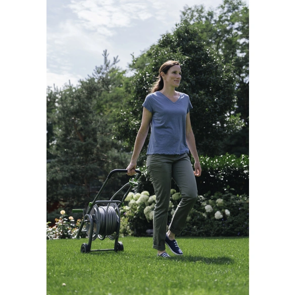 Schlauchwagen-Set »GEKA plus«, Stahlkonstruktion, grau/grün, für max. Schlauchkapazität: 50 m