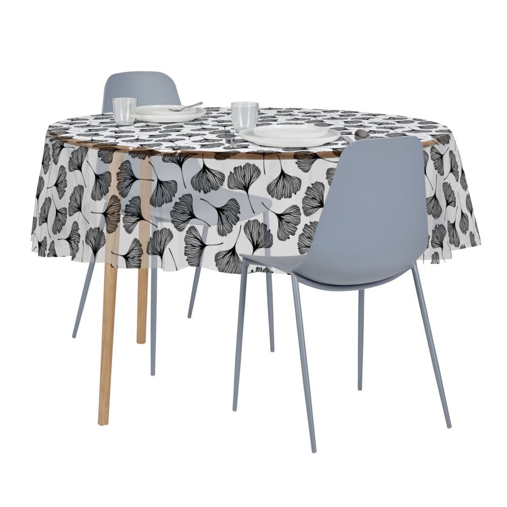 Nappe cristal carrée transparente motif ginkgo 150x150cm