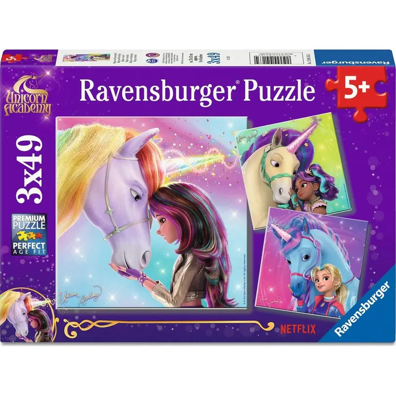 Puzzle 3er-Set Unicorn Academy