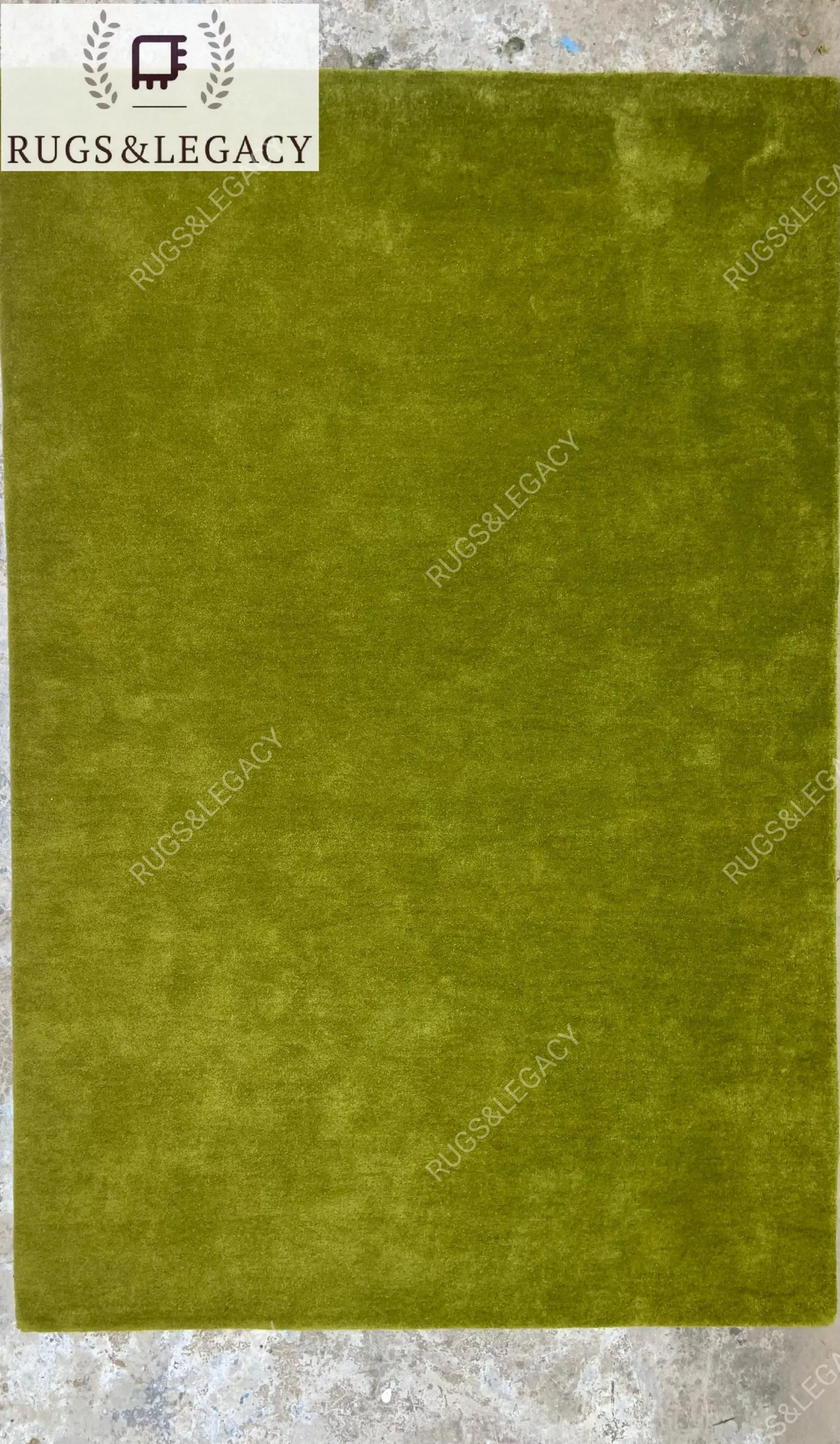 Hand-Tufted Wool Area Rug: GREEN, Modern Design, Solid Rug