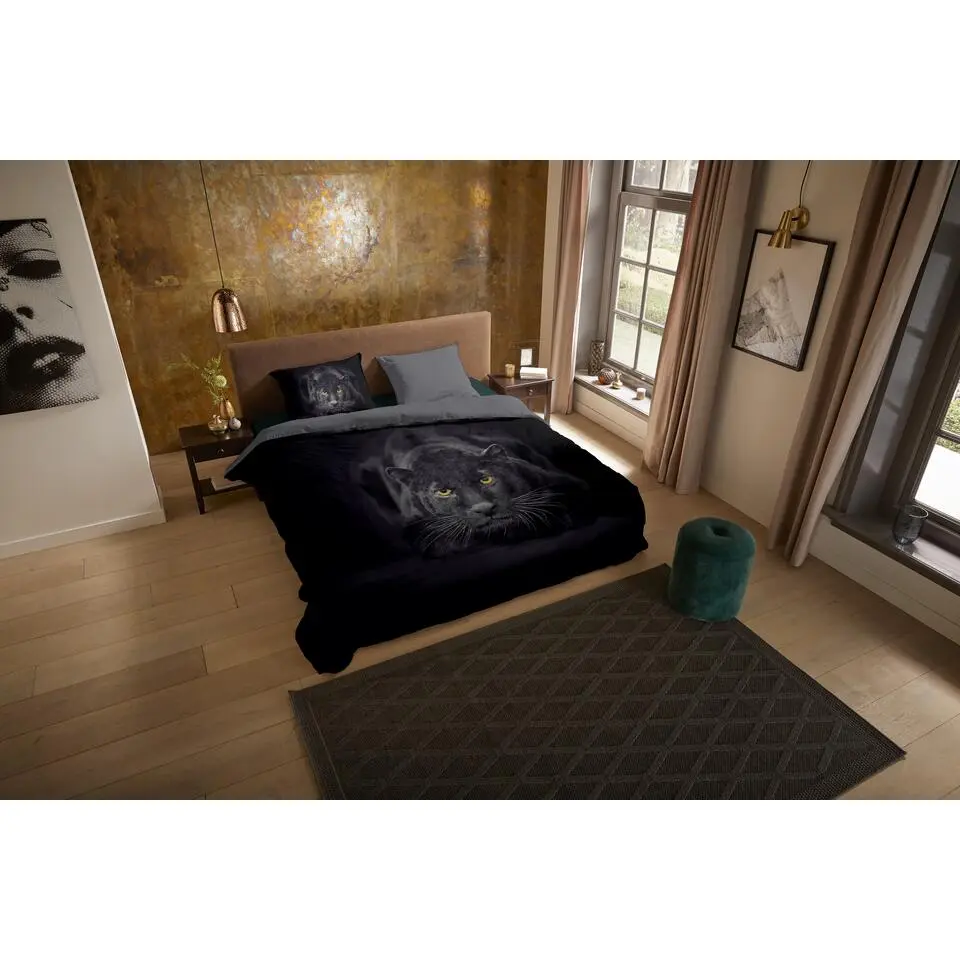 Pure Dekbedovertrek Black Panther-Lits-jumeaux (240 x 200/220 cm)