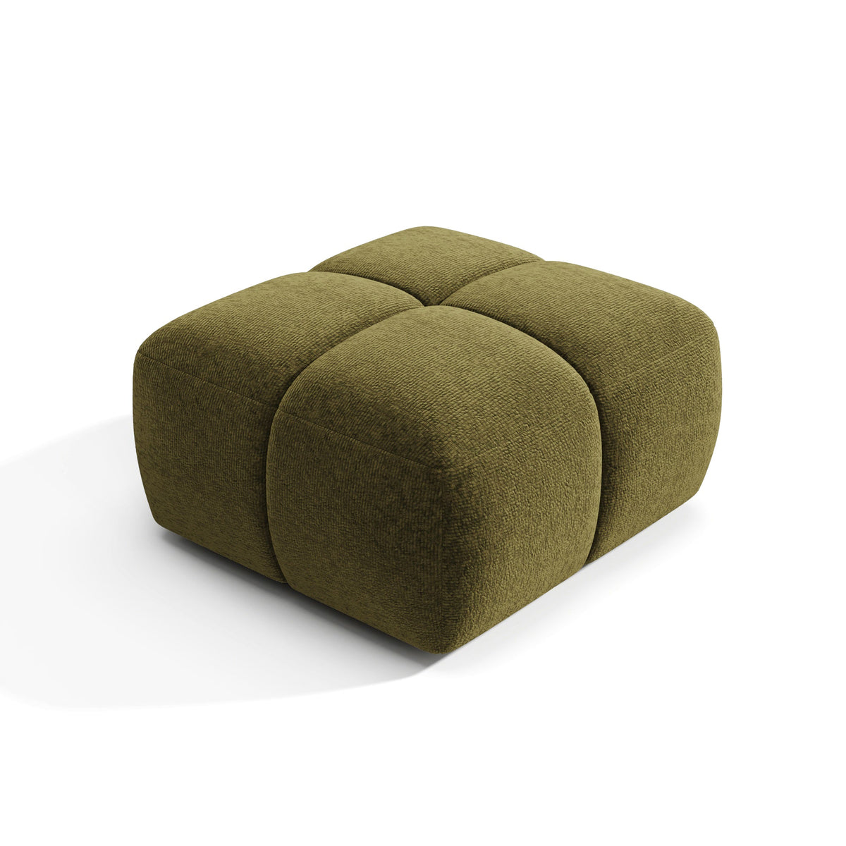 Premium Interiors - Poef MOSS - fluweel met structuur vintage groen 78cm