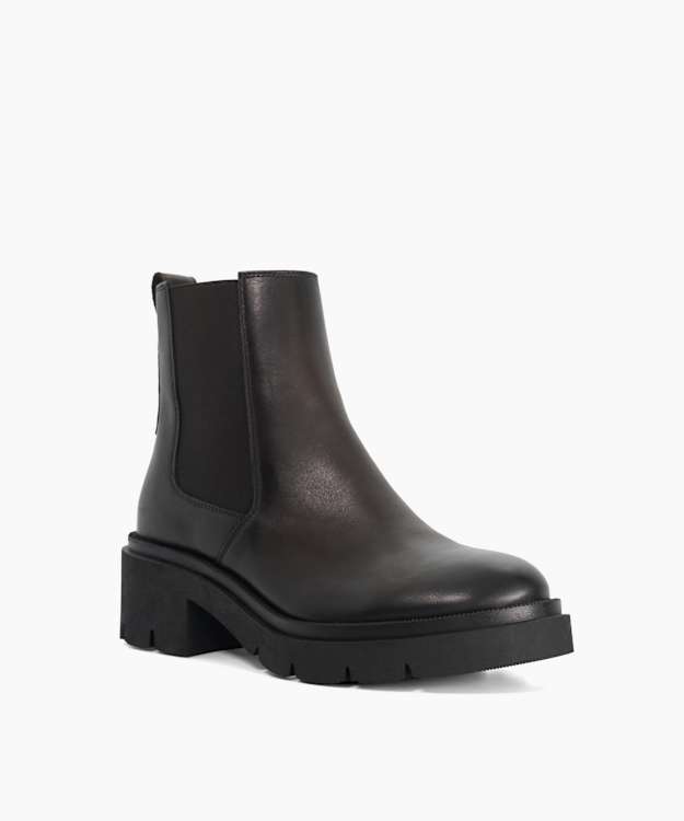 Padelle Dark Brown - Leather Heeled Ankle Boots