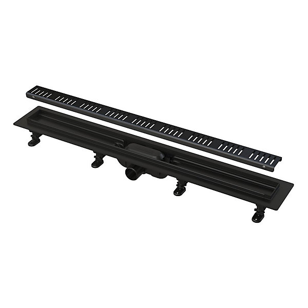 Alca Caniveau de douche 850 mm avec grille, noir mat (APZ10BLACK-850M)
