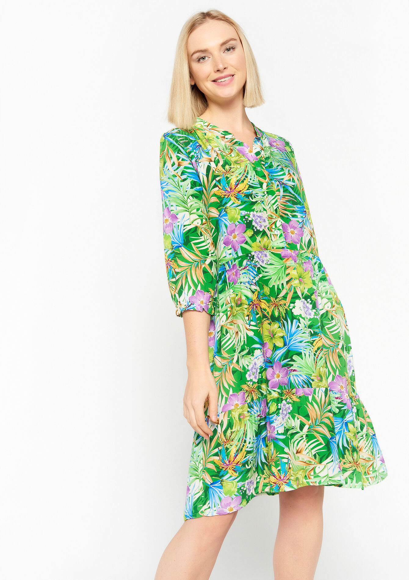 Babydoll jurk met bloemenprint