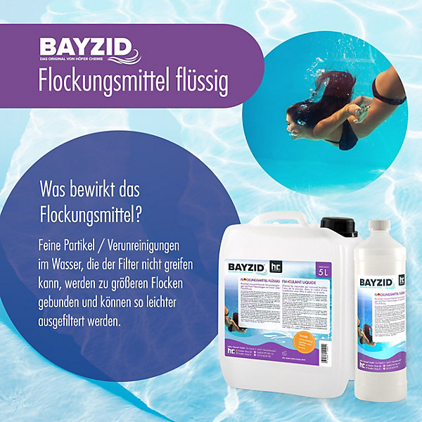 Floculant Liquide Bayzid 2 x 5 L, Traitement Haute Performance Pour Eau De Piscine Claire Et Filtration À Sable