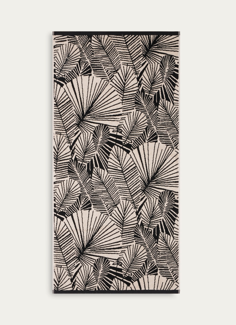 SERVIETTE DE TOILETTE EN JACQUARD MOTIF FEUILLES Noir