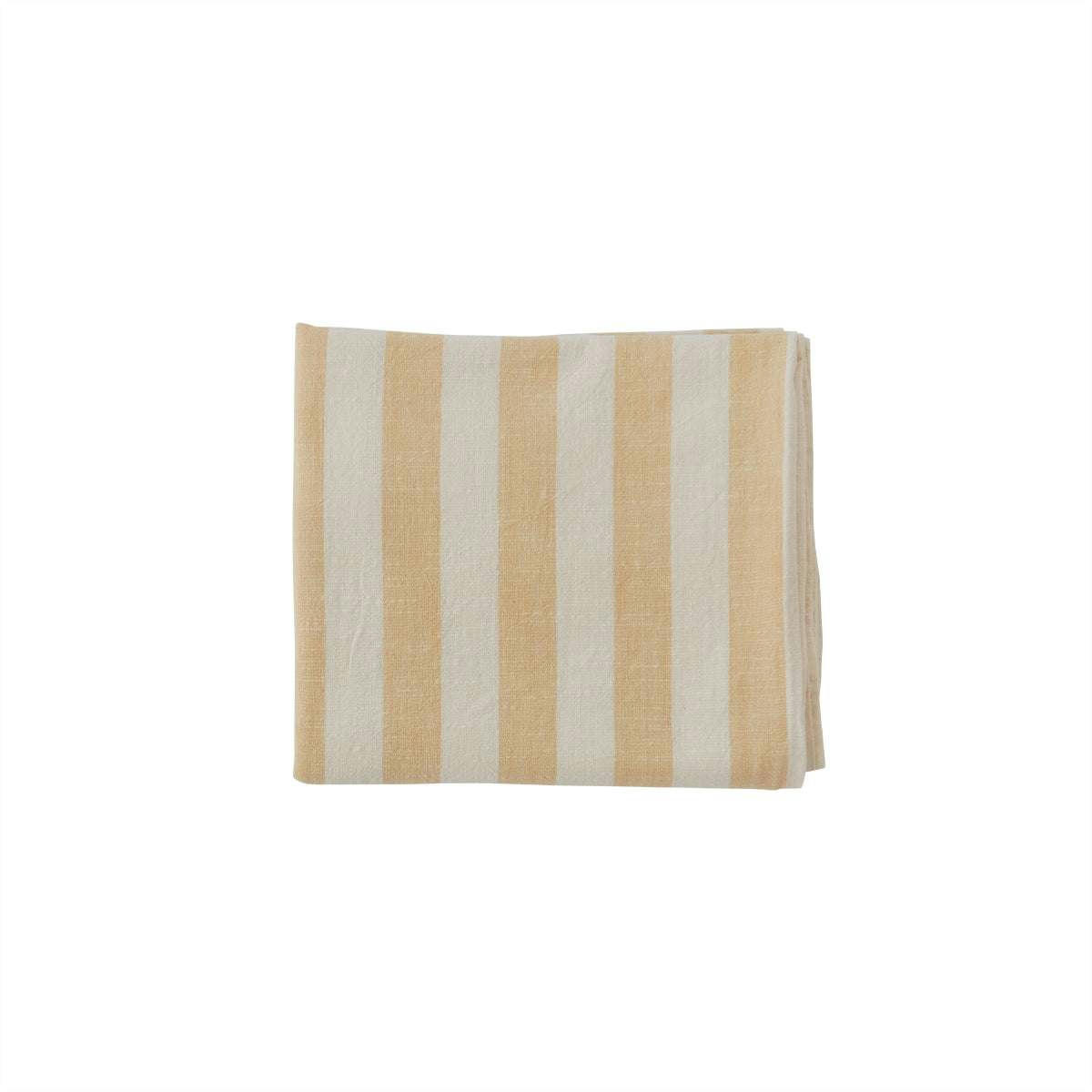 STRIPED - Nappe rayée jaune en coton organique H260x140cm
