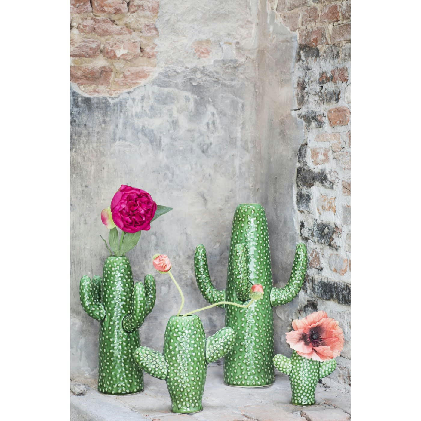 CACTUS - Vase cactus medium porcelaine verte H29cm