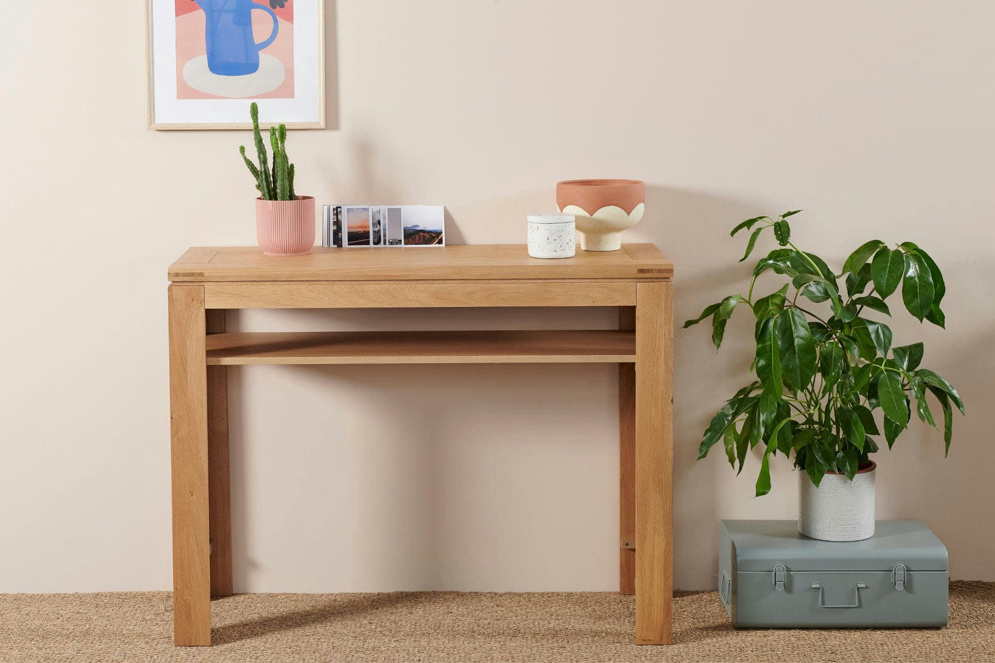 BOSTON - Console bois chêne clair massif