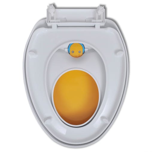 NNEVL White & Yellow Soft-close Toilet Seat Adults/Children
