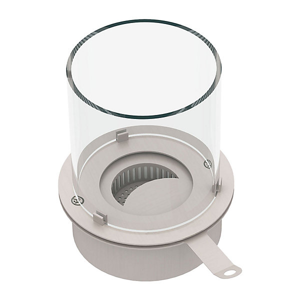 Brûleur rond avec verre pour cheminée au bioéthanol, biocheminée en acier inoxydable 3 lt d.30