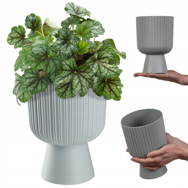 Kadax Doniczka Osłonka Plastikowa Gazon 14cm Szara