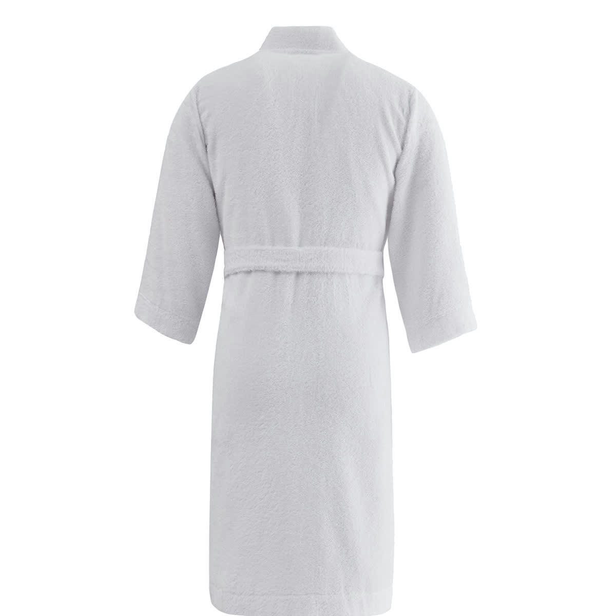 KIYO - Peignoir léger mi-long en coton peigné Blanc L