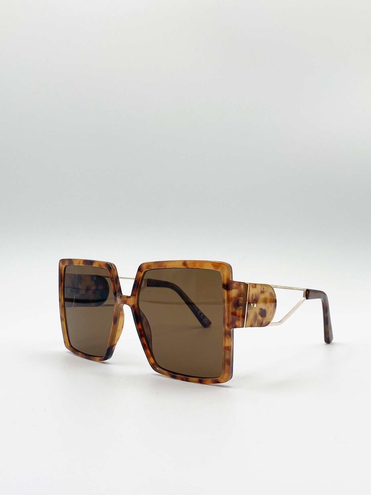 SVNX Oversized Square Sunglasses With Temple Frame Detail