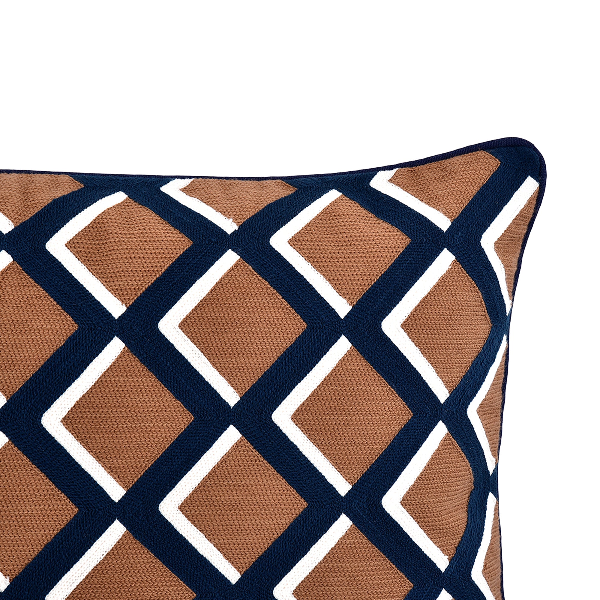 by fonQ Hexa Sierkussen 40 x 60 cm - Bruin / Blauw