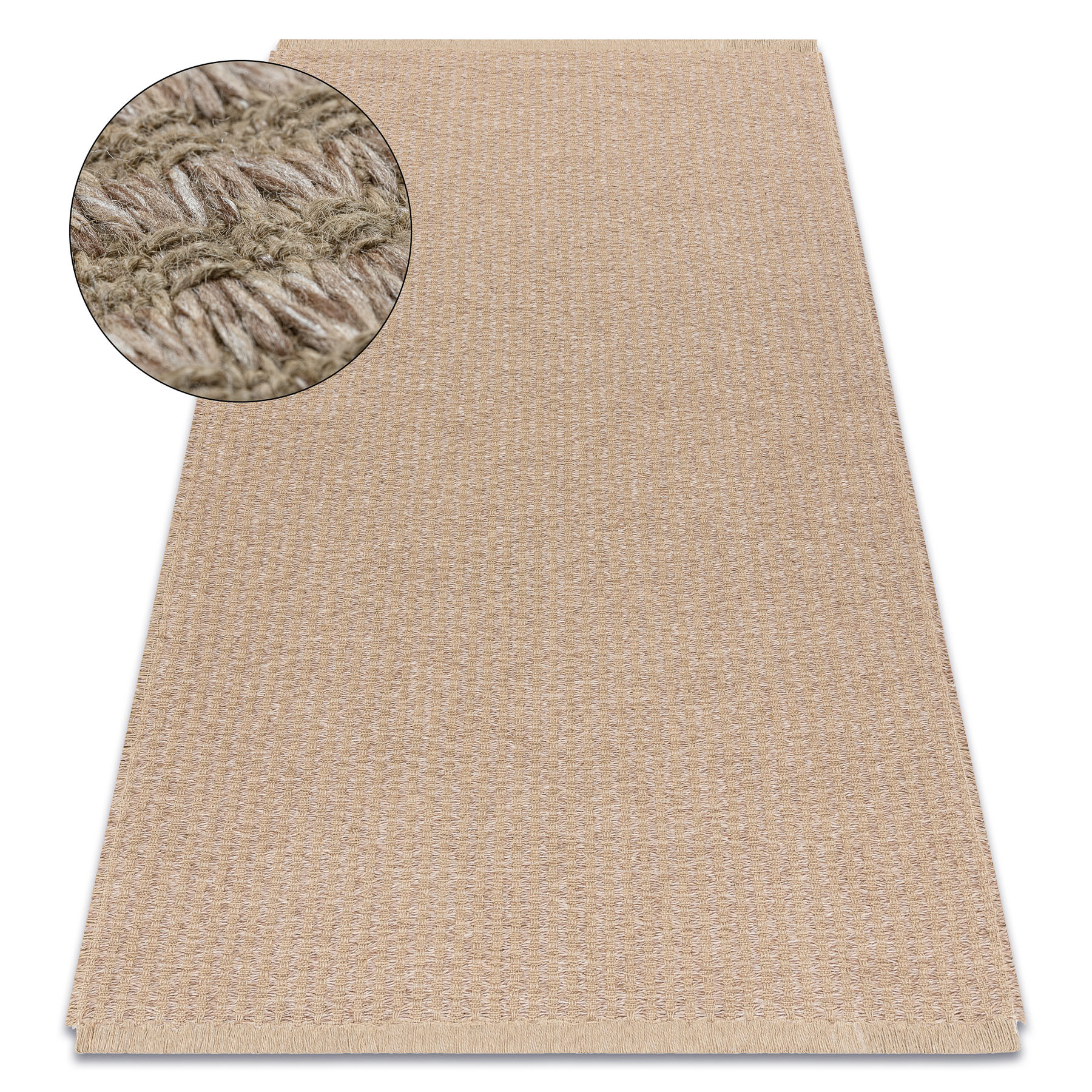 Dywan JUTE 3650 beż linie - jutowy, płaskotkany, frędzle 60x100 cm