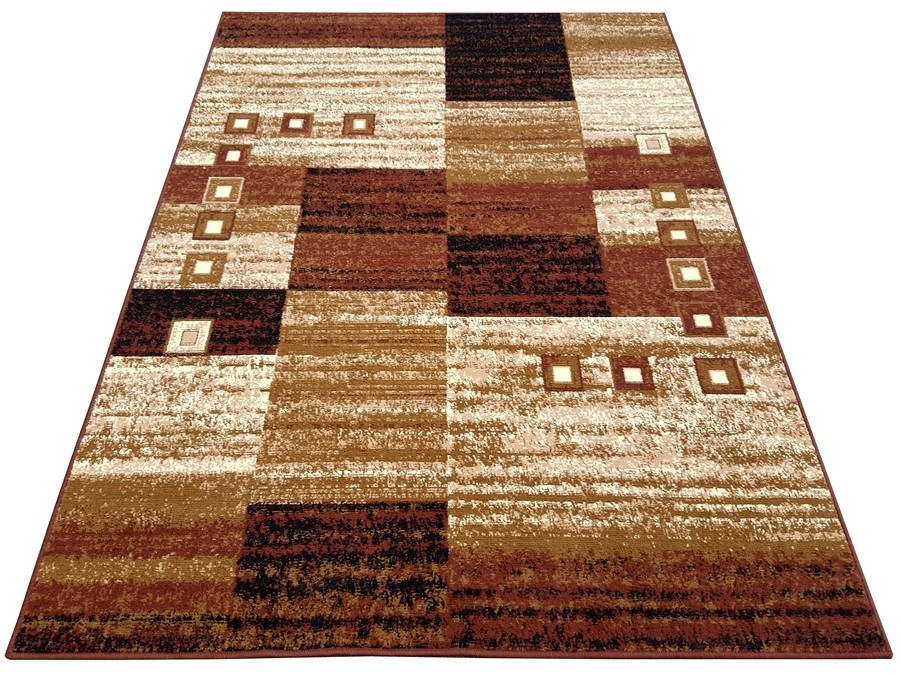 Dywan nowoczesny brązowy do salonu pokoju 765 - 120x170 cm - modny solidny