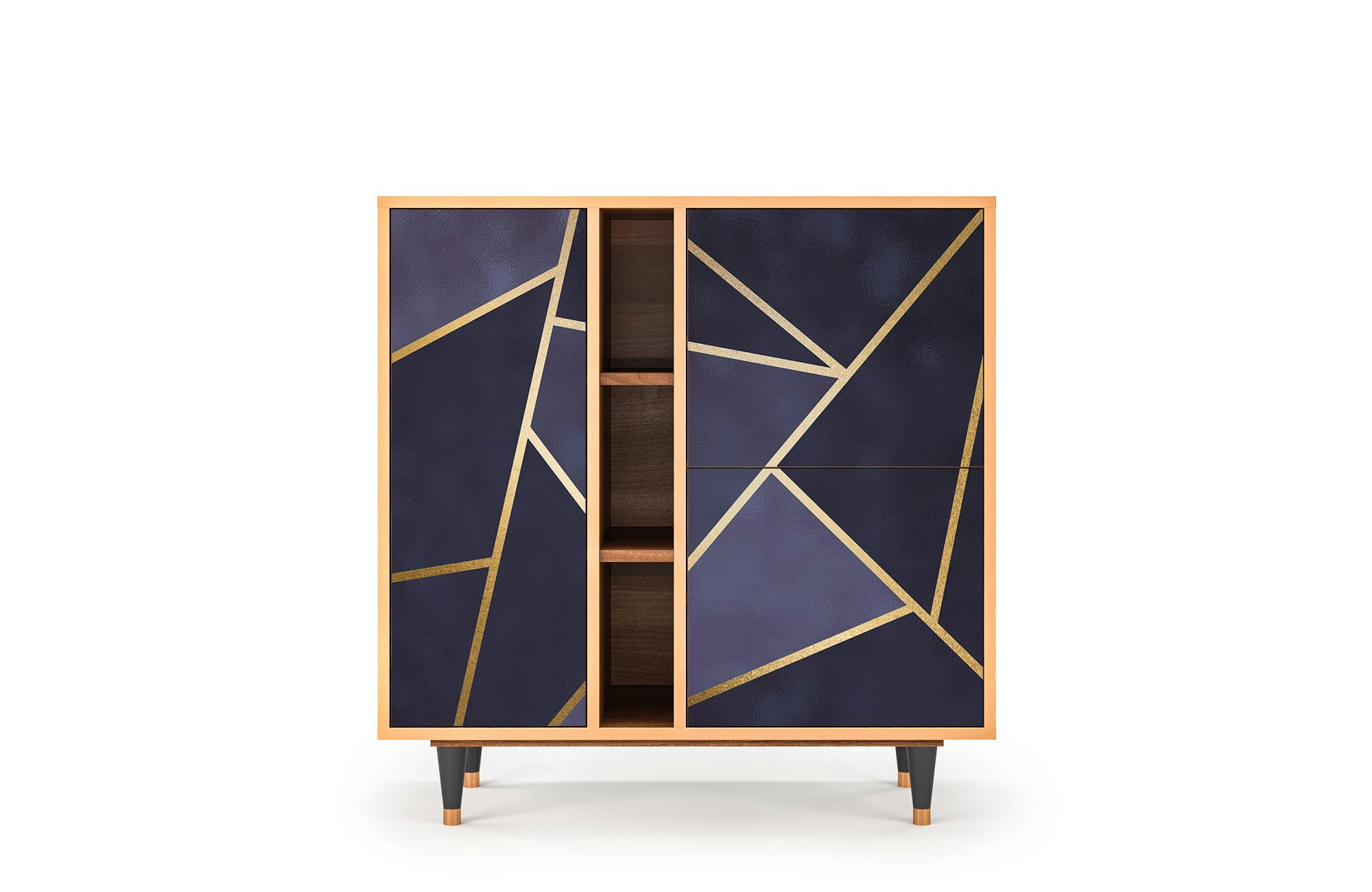 THE AMETHYST - Buffet  bleu 3 portes L 94 cm