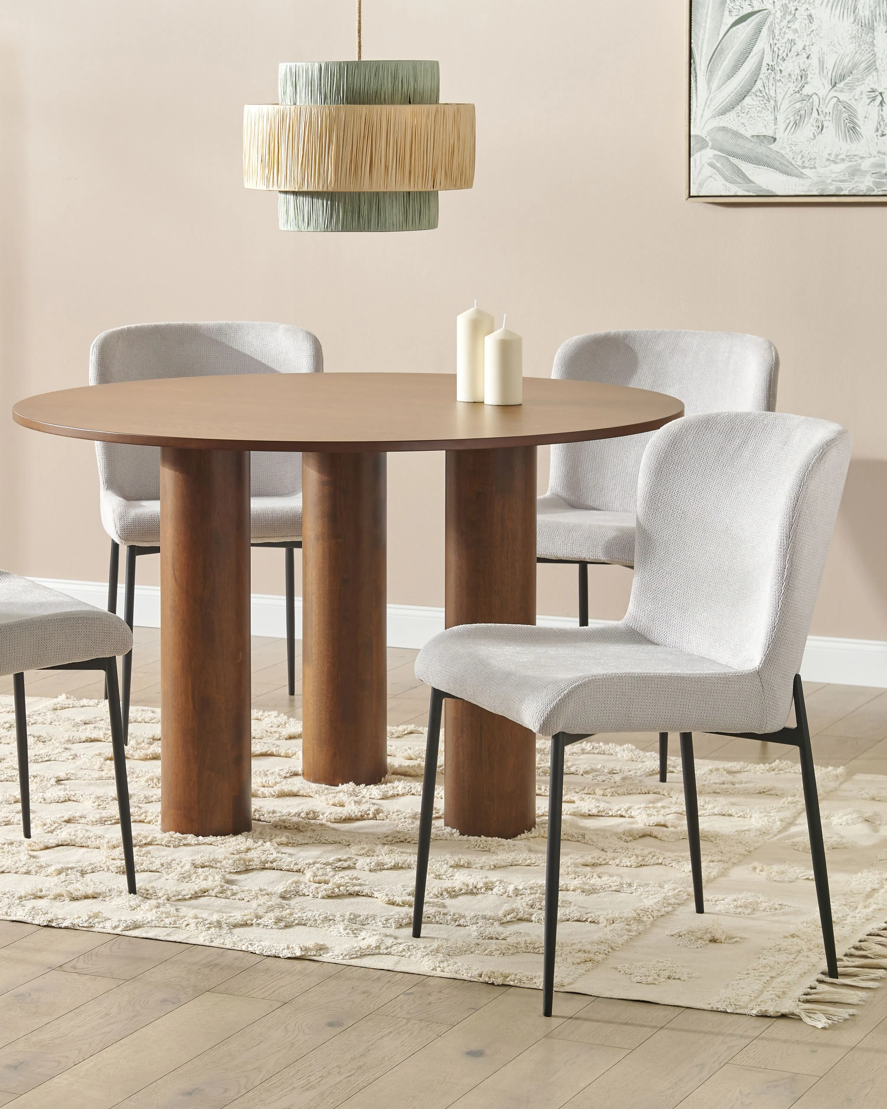 Set of 2 Dining Chairs ADA Fabric Light Grey