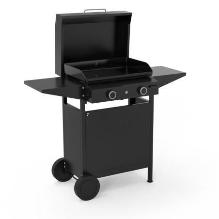 Pack Plancha Gaz Origin 60   Capot   Chariot en acier noir - Forge Adour