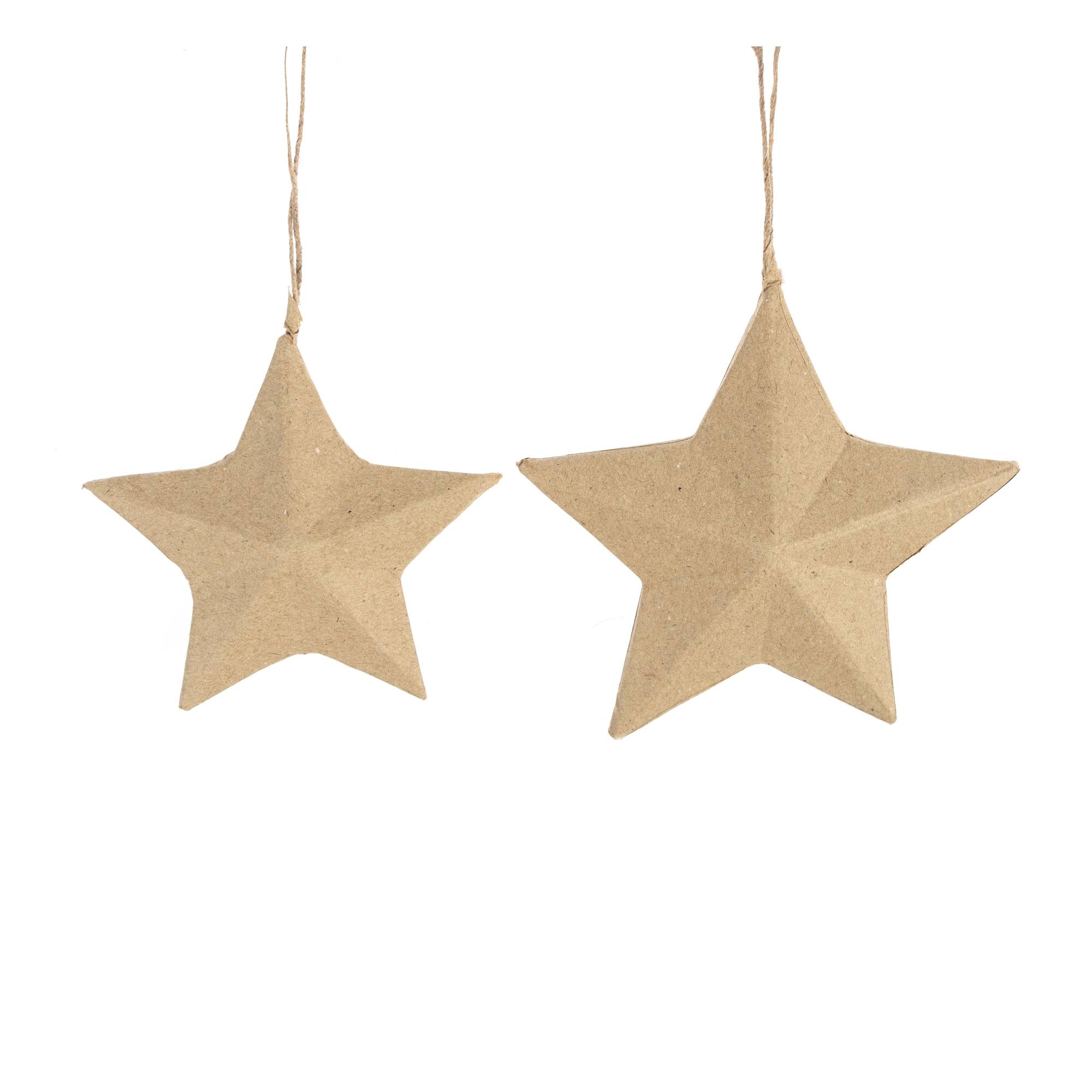 Mache Hanging Star Decoration 2 Pack