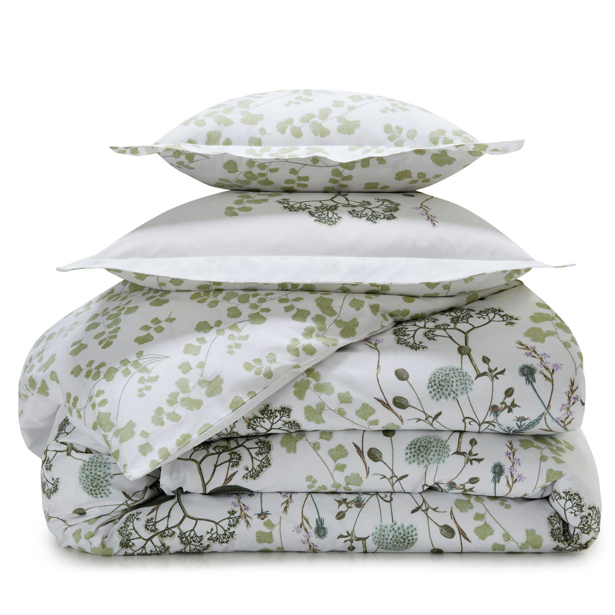VERONIKA - Housse de couette 200x200 vert en coton
