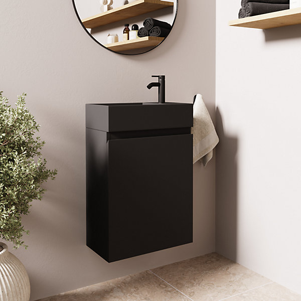 Meuble lave-mains noir mat LOMAZOO Malibu - 40cm