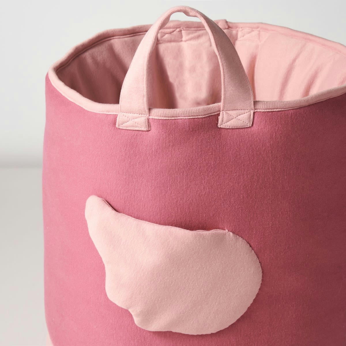- Sac de rangement cygne coton rose 45 cm