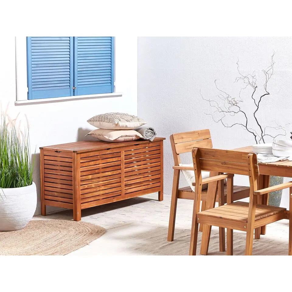 RIVIERA - Kussenbox - Donkere houtkleur - 130 cm - Acaciahout