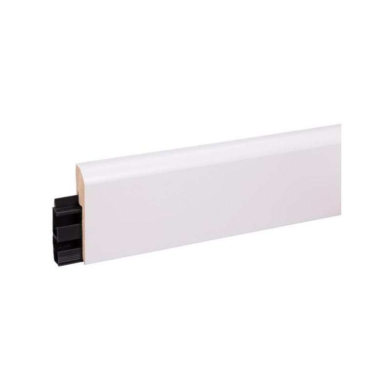 Plinthe cache-câble en MDF blanche 240 x 8 x 1,9 cm CANDO