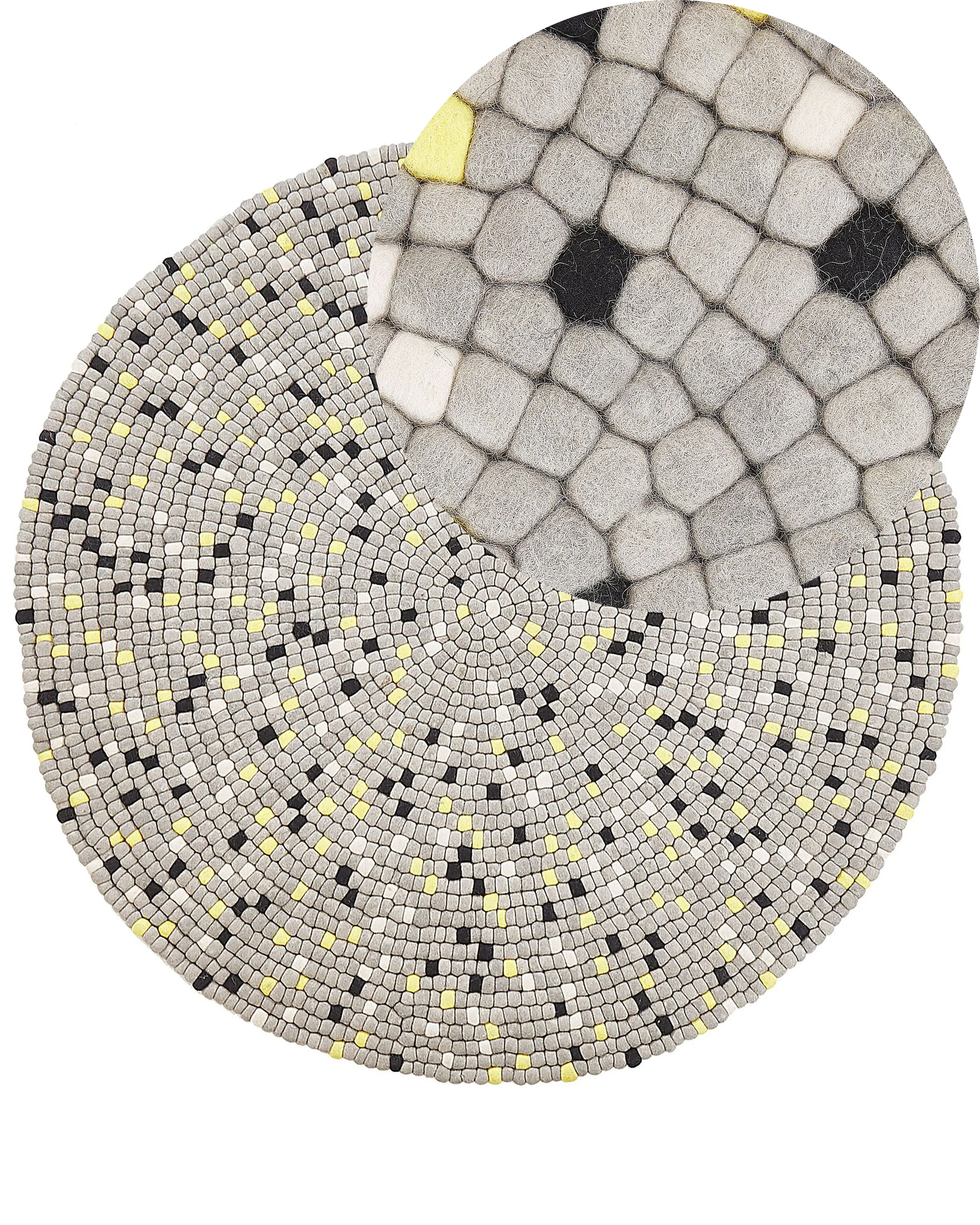 Rug PENEK Light Grey ? 140 cm Wool