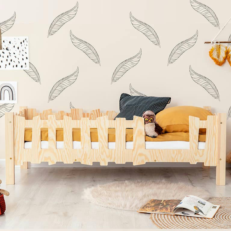 HANS - Lit 90x200 entrée droite sommier inclus naturel