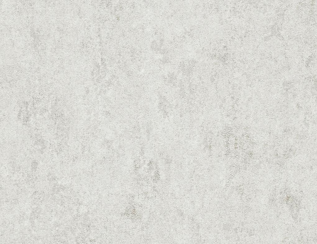 Vliestapete Putzoptik Weiß, Silber