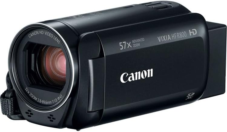 Canon VIXIA HF R800 Camcorder (Black) Bundle | HD Video Camera with 57x Advanced Zoom  SuperRange Optical is & Lightweight Design | Great for Travel & Everyday Recording (1960C002) + 64GB Card + Bag