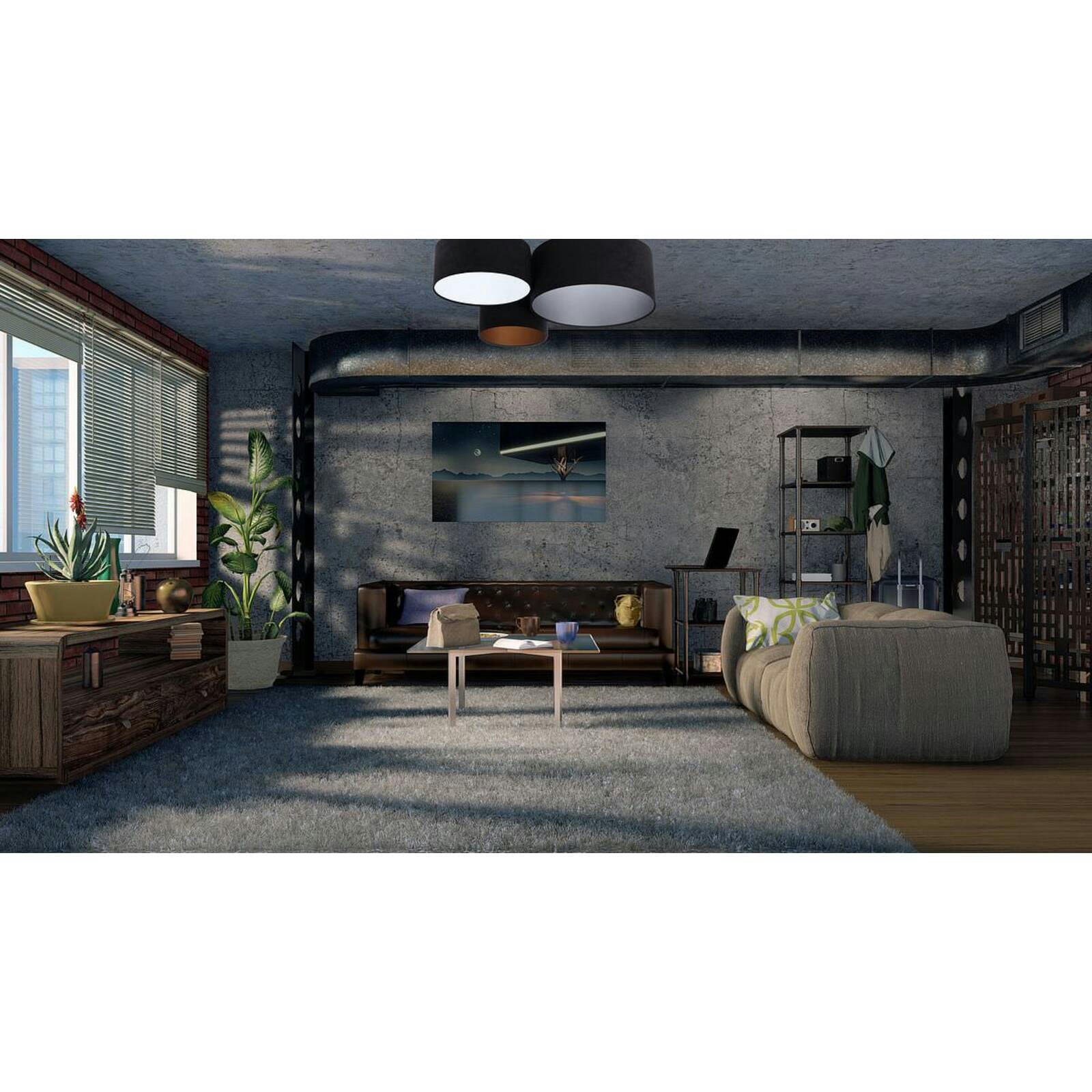 TRIO - Plafonnier Tissu Noir