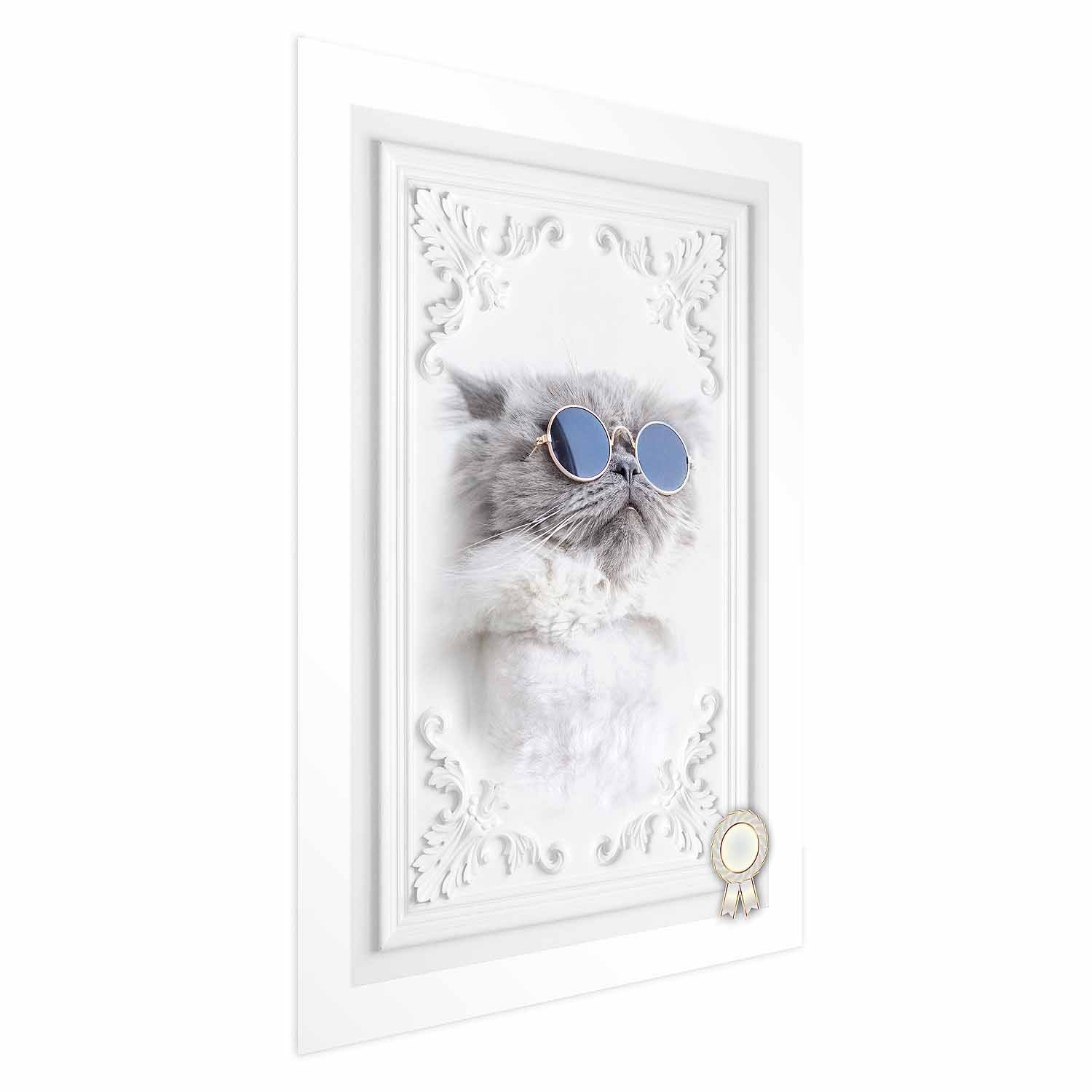 Plakat Kot w okularach 21x30 cm