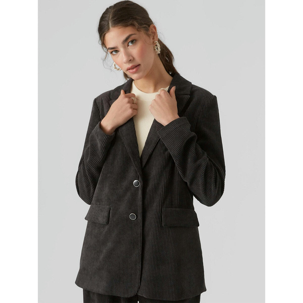 Blazer  droit en velours côtelé