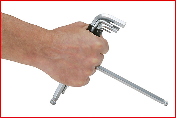 KS TOOLS - 151.2100 - Jeu de 8 clés mâles 6 pans à tête sphérique longues, 2 à 10 mm