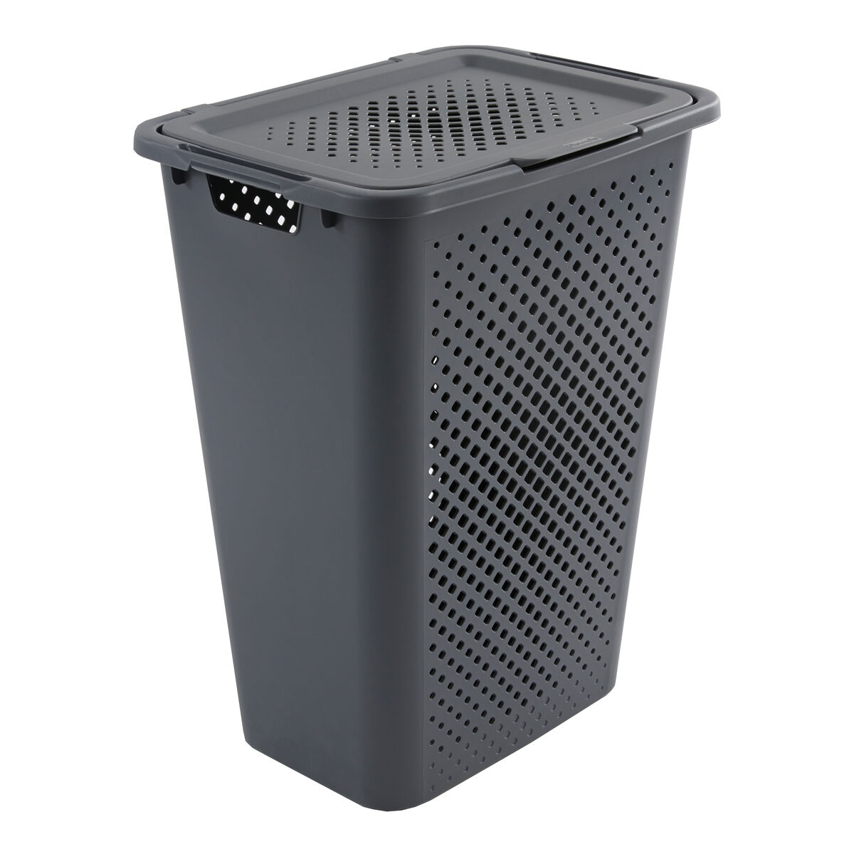 Cesto de roupa wc PIXEL cinza com tampa 50l